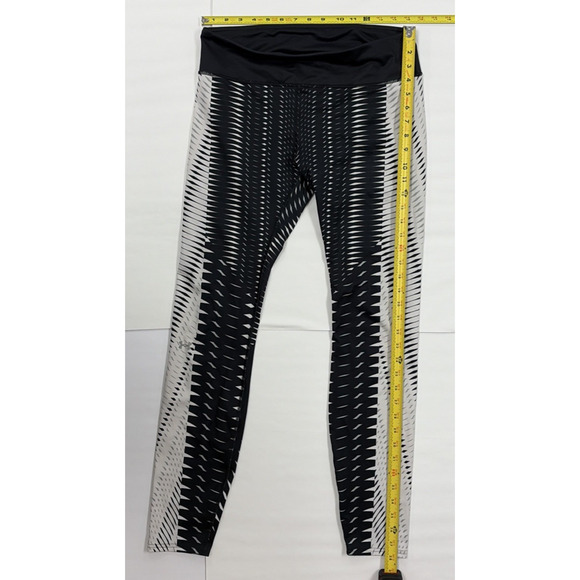 Under Armour Leggings Womens Large Compression Black White Activewear - Picture 6 of 7
